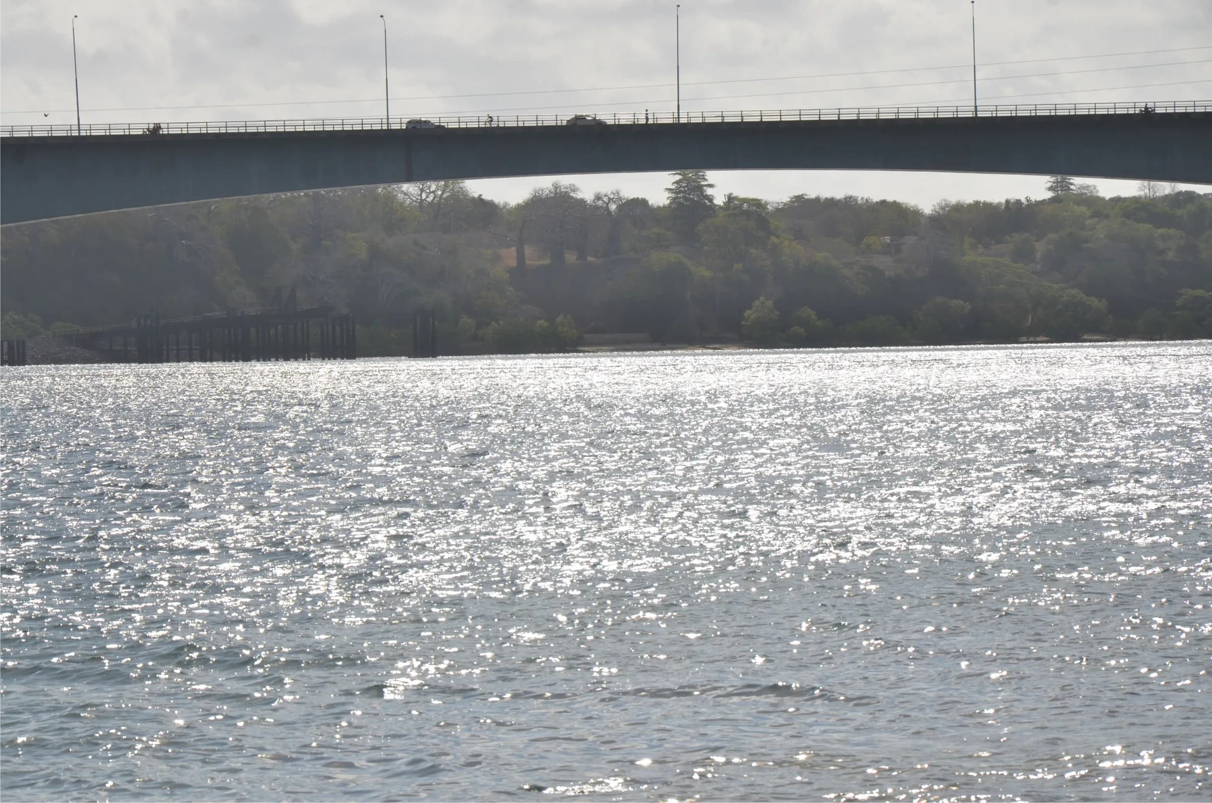 Kilifi Bridge silhouetted against the sunset over Kilifi Creek
