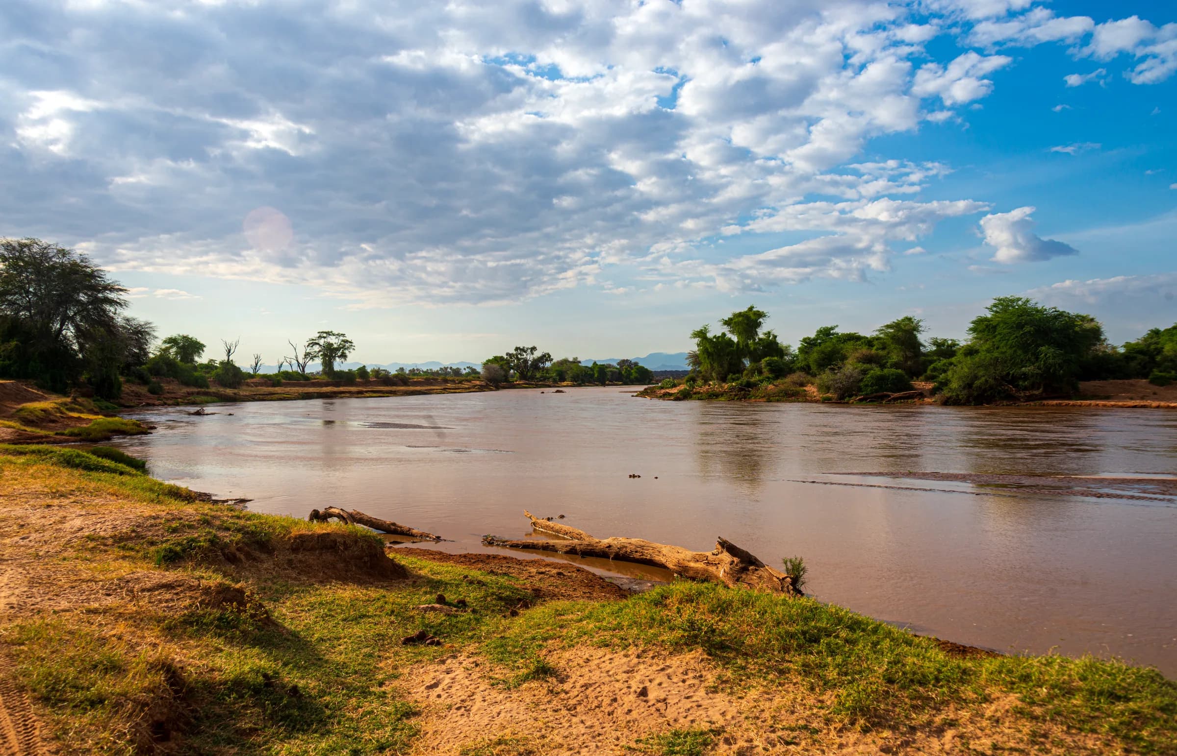 The Ewaso Ng'iro River winding through arid Samburu landscape