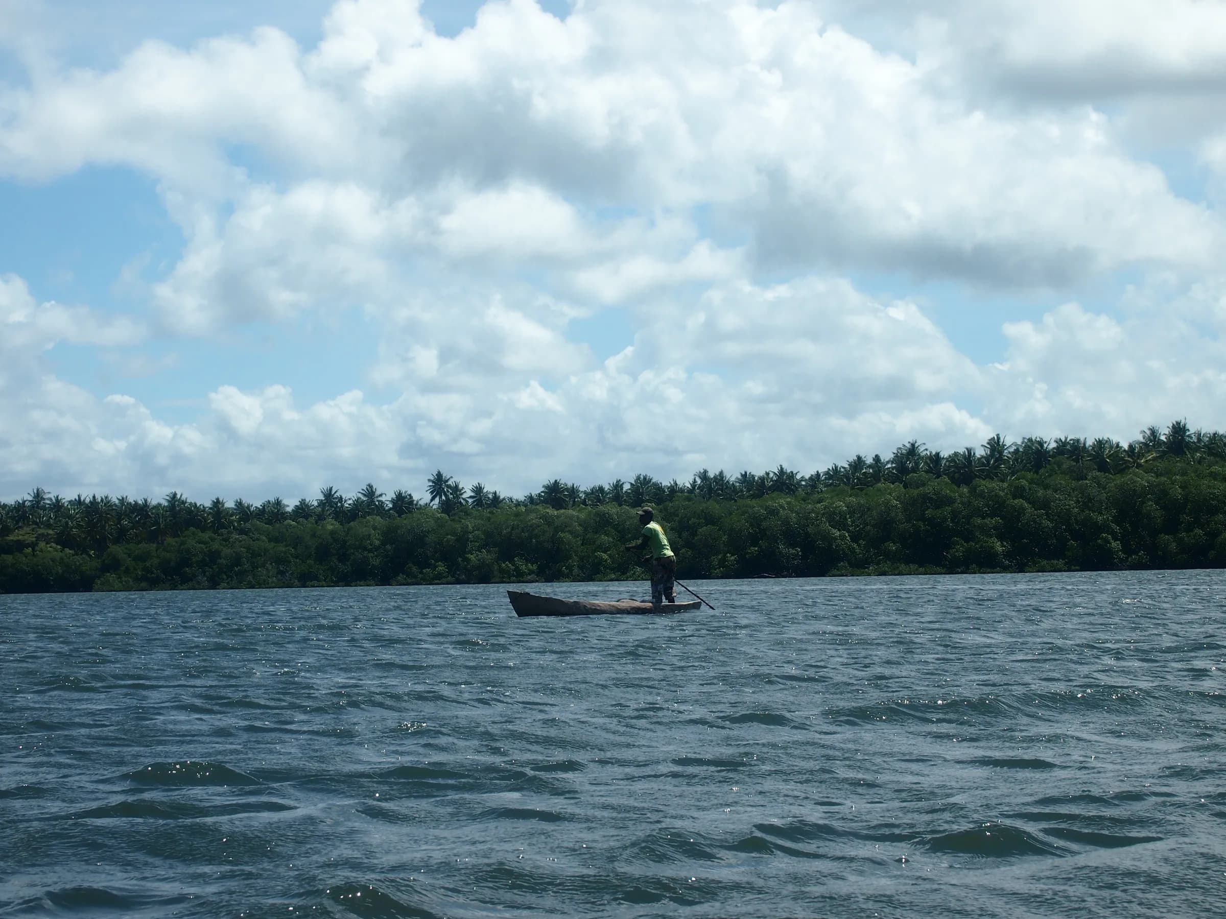 Fishermen on Mida Creek near Watamu at high tide